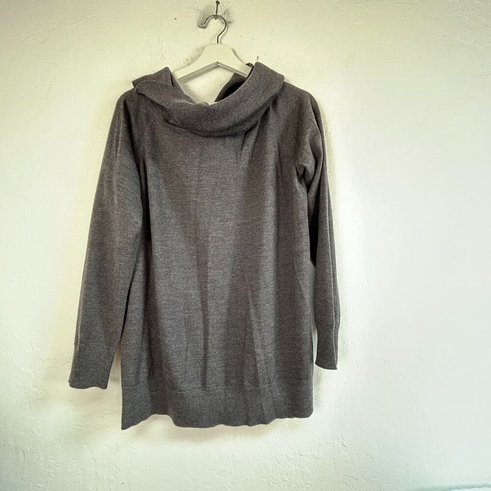 Wilfred Free Womens Merino Wool Cowl Neck Sweater Large Gray Pullover Knit NWOT